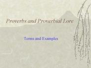 Proverbs and Proverbial Lore