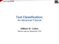 Text Classification: An Advanced Tutorial PowerPoint PPT Presentation