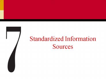 Standardized Information Sources