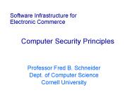 Software Infrastructure for Electronic Commerce Computer Security Principles