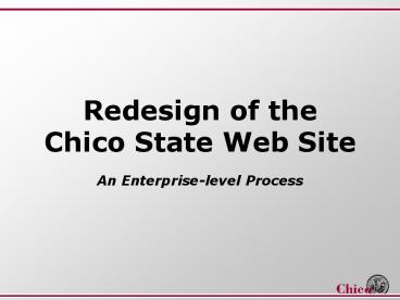 Redesign of the Chico State Web Site