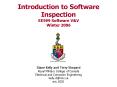 Introduction to Software Inspection EE599 Software V PowerPoint PPT Presentation