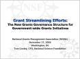 Grant Streamlining Efforts: The New Grants Governance Structure for Governmentwide Grants Initiative PowerPoint PPT Presentation