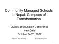 Community Managed Schools in Nepal: Glimpses of Transformation PowerPoint PPT Presentation
