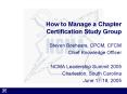 How to Manage a Chapter Certification Study Group