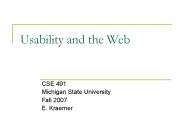 Usability and the Web