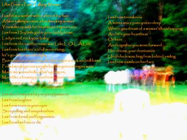 I Am From a FastTalking Woman