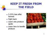 KEEP IT FRESH FROM THE FIELD