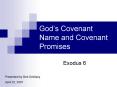 Gods Covenant Name and Covenant Promises PowerPoint PPT Presentation