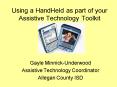 Using a HandHeld as part of your Assistive Technology Toolkit PowerPoint PPT Presentation