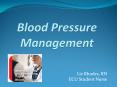 Blood Pressure Management PowerPoint PPT Presentation