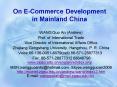 On ECommerce Development in Mainland China PowerPoint PPT Presentation