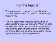 For the teacher