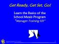 Get Ready, Get Set, Go Learn the Basics of the School Meals Program Manager Training 101 PowerPoint PPT Presentation