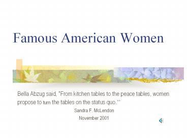 Famous American Women