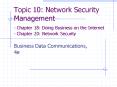 Topic 10: Network Security Management Chapter 18: Doing Business on the Internet Chapter 20: Network PowerPoint PPT Presentation