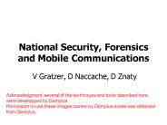 National Security, Forensics and Mobile Communications