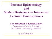 Personal Epistemology