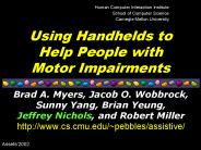 Using Handhelds to Help People with Motor Impairments