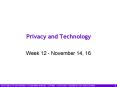 Privacy and Technology PowerPoint PPT Presentation