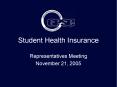 Student Health Insurance PowerPoint PPT Presentation