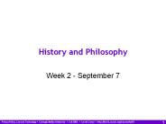 History and Philosophy