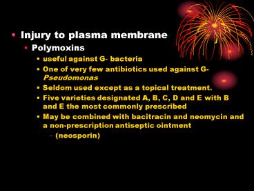 Injury to plasma membrane