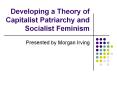 Developing a Theory of Capitalist Patriarchy and Socialist Feminism PowerPoint PPT Presentation