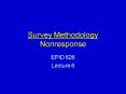 Survey Methodology Nonresponse PowerPoint PPT Presentation