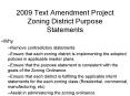 2009 Text Amendment Project Zoning District Purpose Statements PowerPoint PPT Presentation