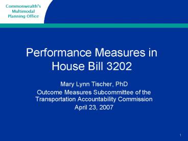 Performance Measures in House Bill 3202