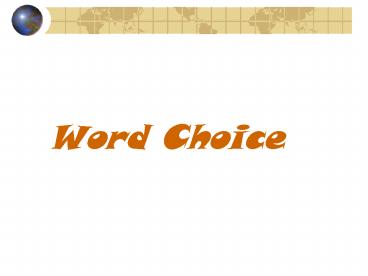 Word Choice