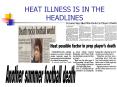 HEAT ILLNESS IS IN THE HEADLINES PowerPoint PPT Presentation