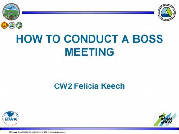 HOW TO CONDUCT A BOSS MEETING