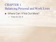 CHAPTER 1 Balancing Personal and Work Lives PowerPoint PPT Presentation