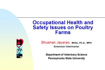 Occupational Health and Safety Issues on Poultry Farms