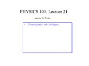 PHYSICS 103: Lecture 21