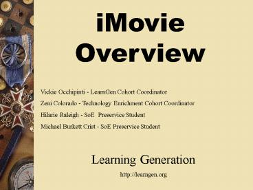 iMovie Overview