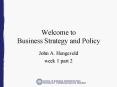 Welcome to Business Strategy and Policy PowerPoint PPT Presentation