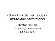 Network vs. Server Issues in endtoend performance