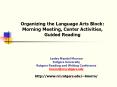 Organizing the Language Arts Block: Morning Meeting, Center Activities, Guided Reading PowerPoint PPT Presentation