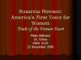 Susanna Rowson: Americas First Voice for Women Trials of the Human Heart PowerPoint PPT Presentation