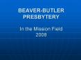 BEAVERBUTLER PRESBYTERY In the Mission Field 2008 PowerPoint PPT Presentation