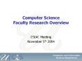 Computer Science Faculty Research Overview PowerPoint PPT Presentation