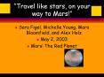 Travel like stars, on your way to Mars PowerPoint PPT Presentation