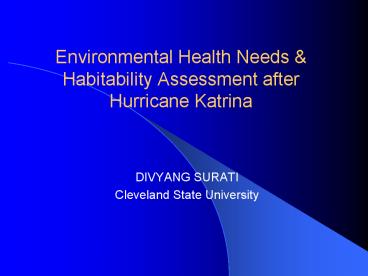 Environmental Health Needs