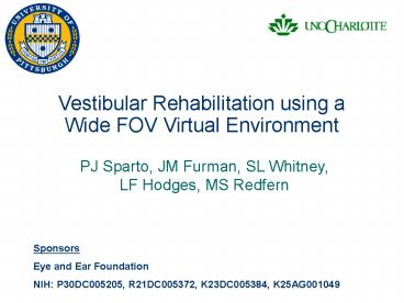 Vestibular Rehabilitation using a Wide FOV Virtual Environment