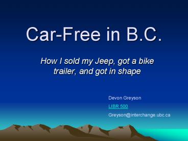 CarFree in B.C.