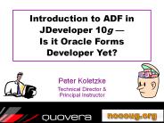 Introduction to ADF in JDeveloper 10g 