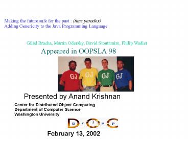 PL Seminar Spring 2002